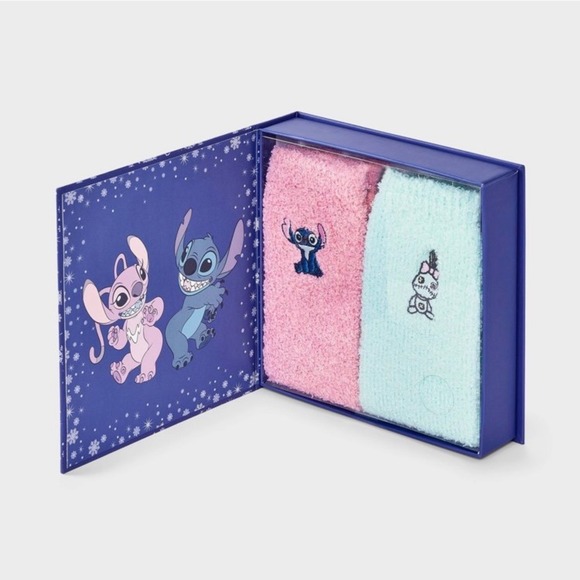 Disney Accessories - Disney Stitch Blue Holiday Snow Globe Box And Bonus Socks.